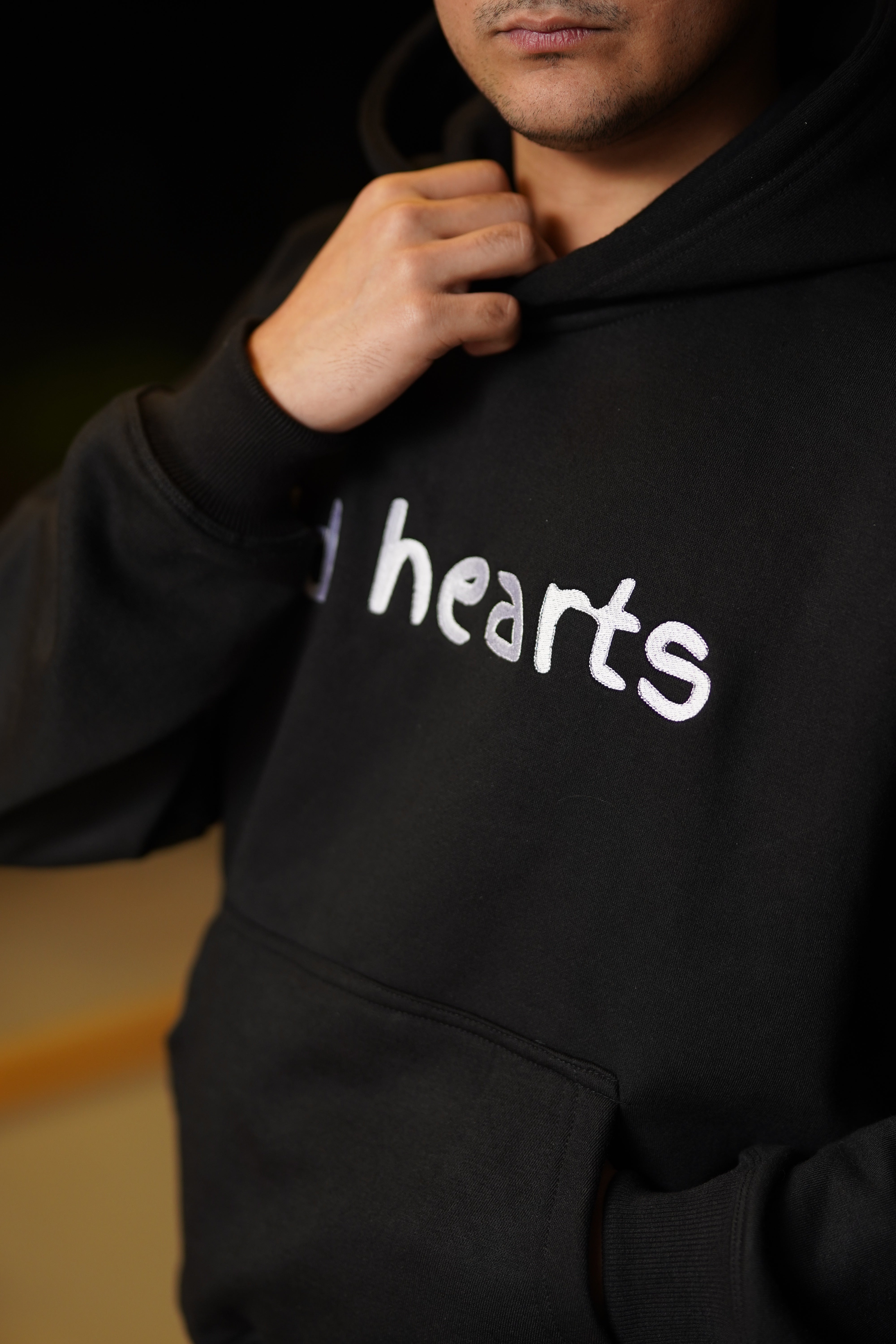 Fleece Black Hoodie - 500 gsm loaded Oversized