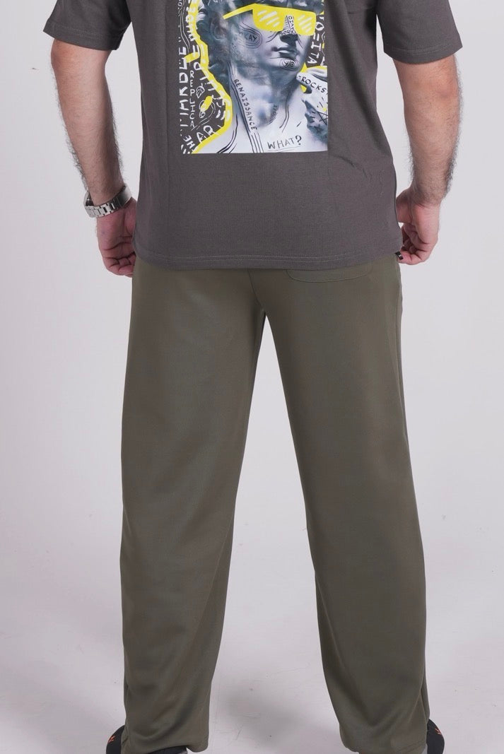 Scuba Straight Leg Trousers - Olive Green