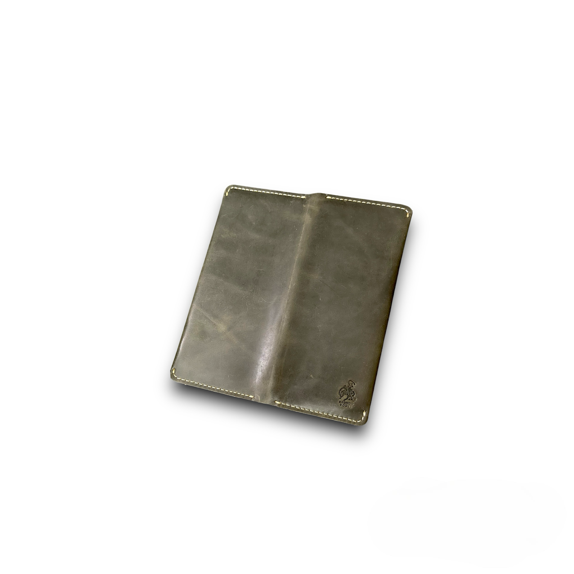 BV- Olive Green Original Leather Long Wallet - Bronco Vogue