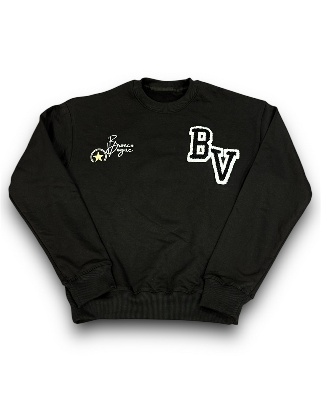 Her Varsity Terry Black Sweatshirt - 350 gsm