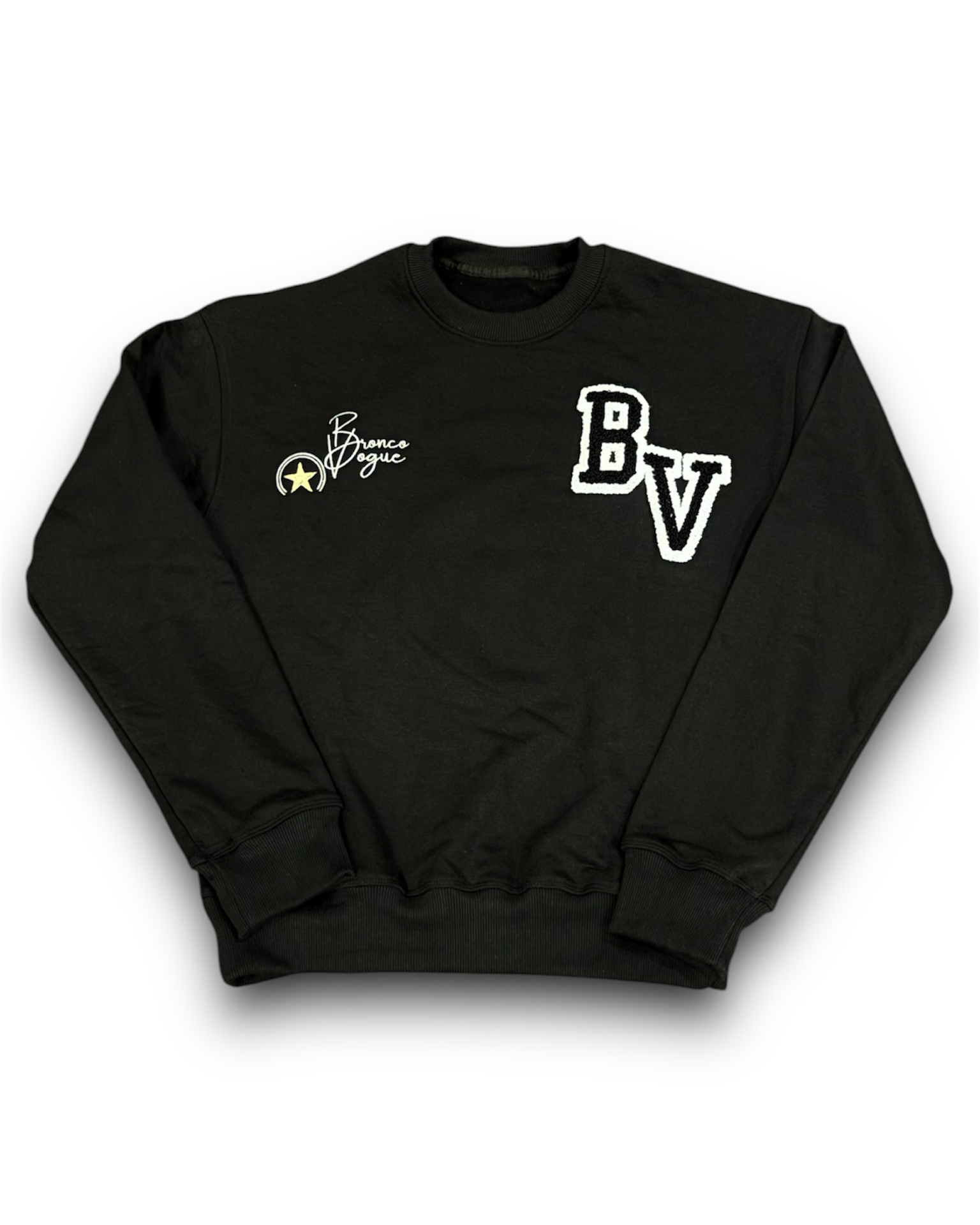 Varsity Terry Black Sweatshirt - 350 gsm.