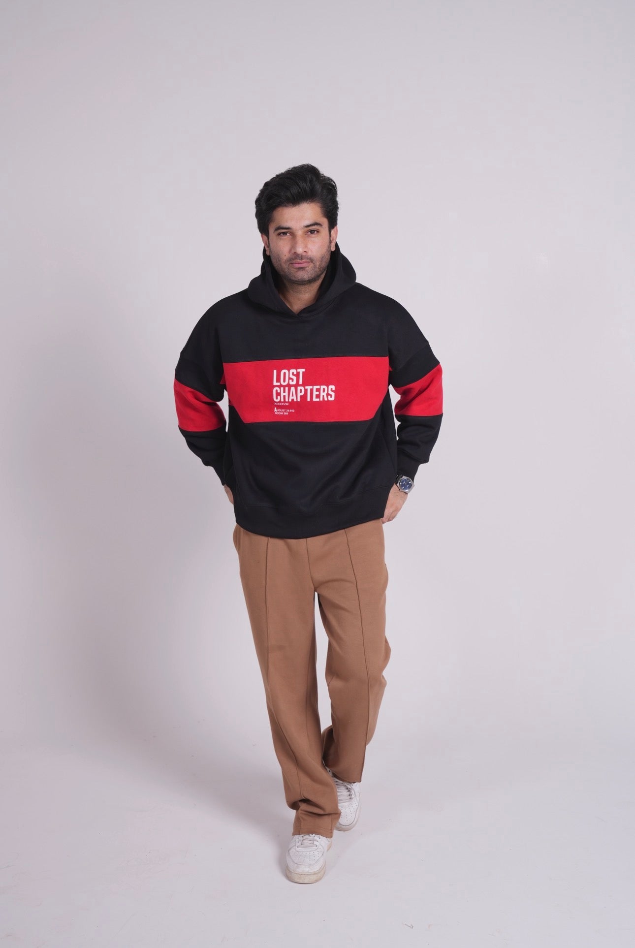 Lost Chapters Hoodie- Black Red panel
