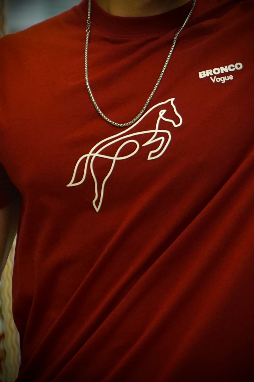 BV - Super Soft Cotton Tee Dark Red - Bronco Vogue