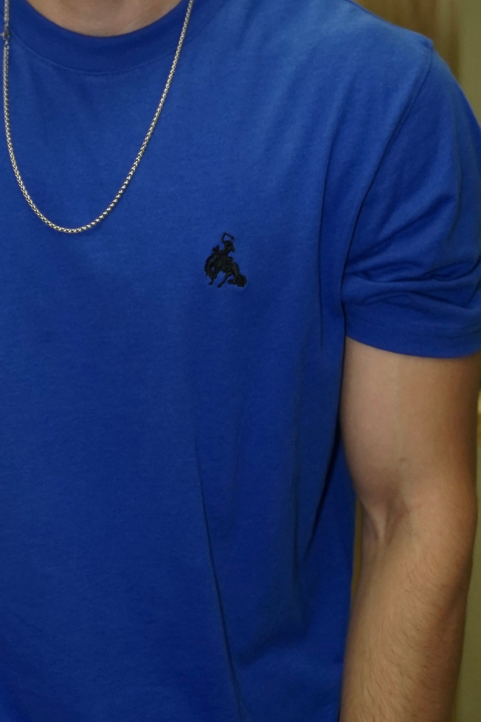 BV - Basic Cotton Tee Dark Light Blue - Bronco Vogue