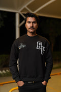 Varsity Terry Black Sweatshirt - 350 gsm.