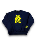 Psycho Bear Dark Blue fleece sweatshirt - 350 gsm - Bronco Vogue