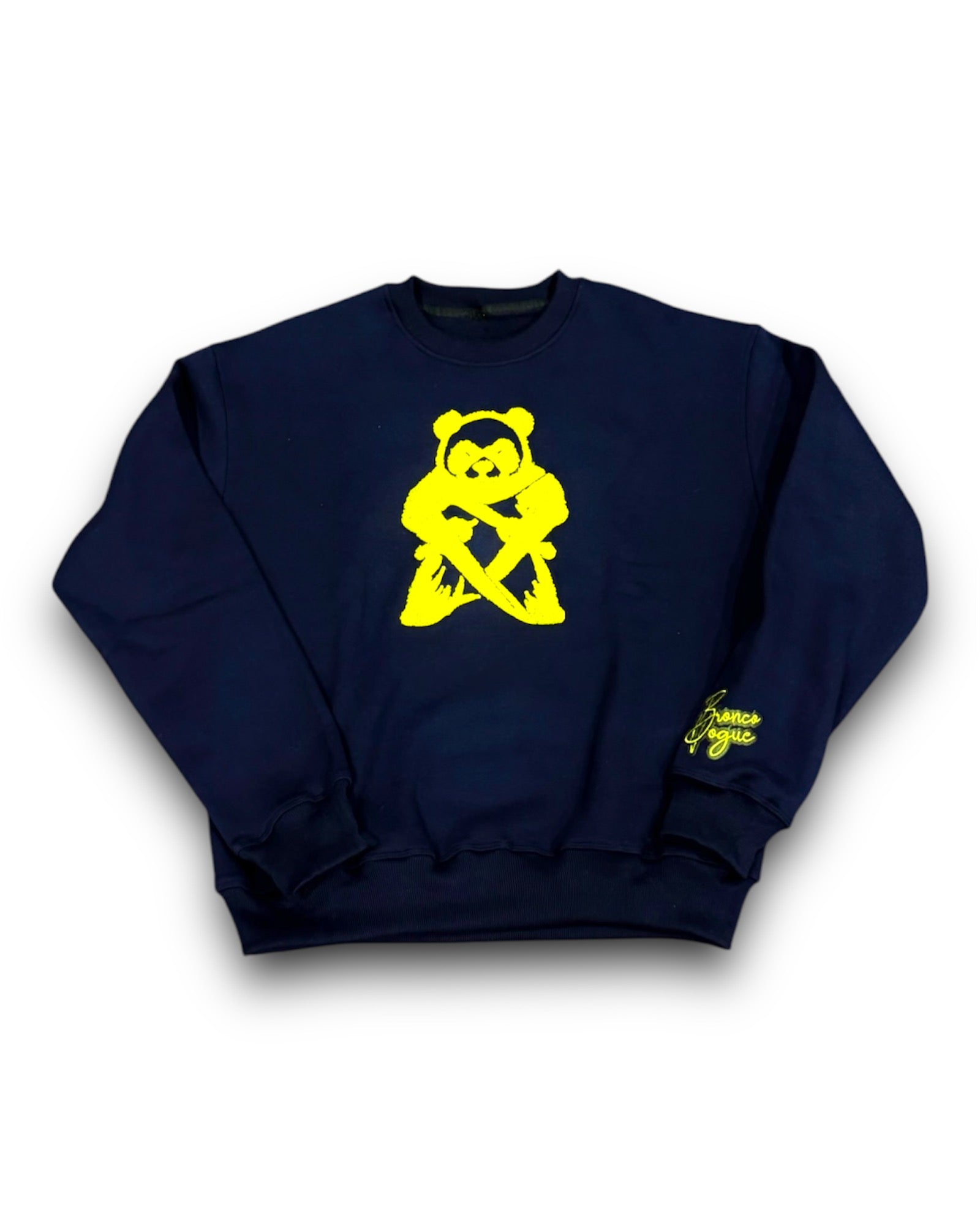Psycho Bear Dark Blue fleece sweatshirt - 350 gsm - Bronco Vogue
