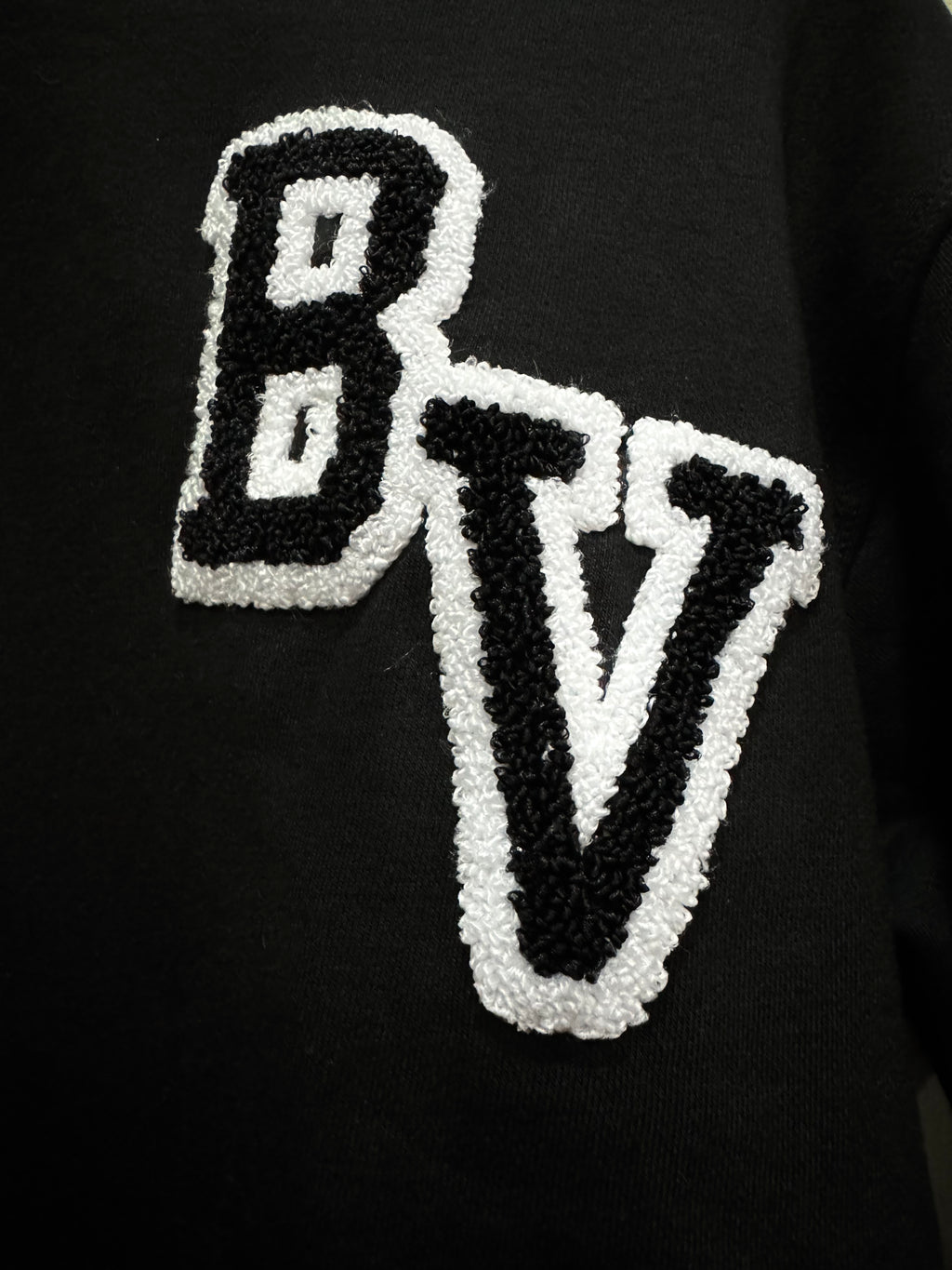 Her Varsity Terry Black Sweatshirt - 350 gsm