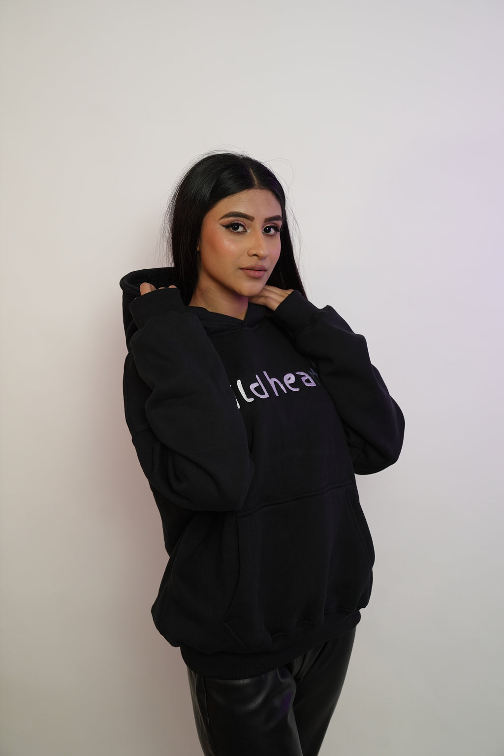Watermelon Embroidered Black Hoodie - 500 gsm