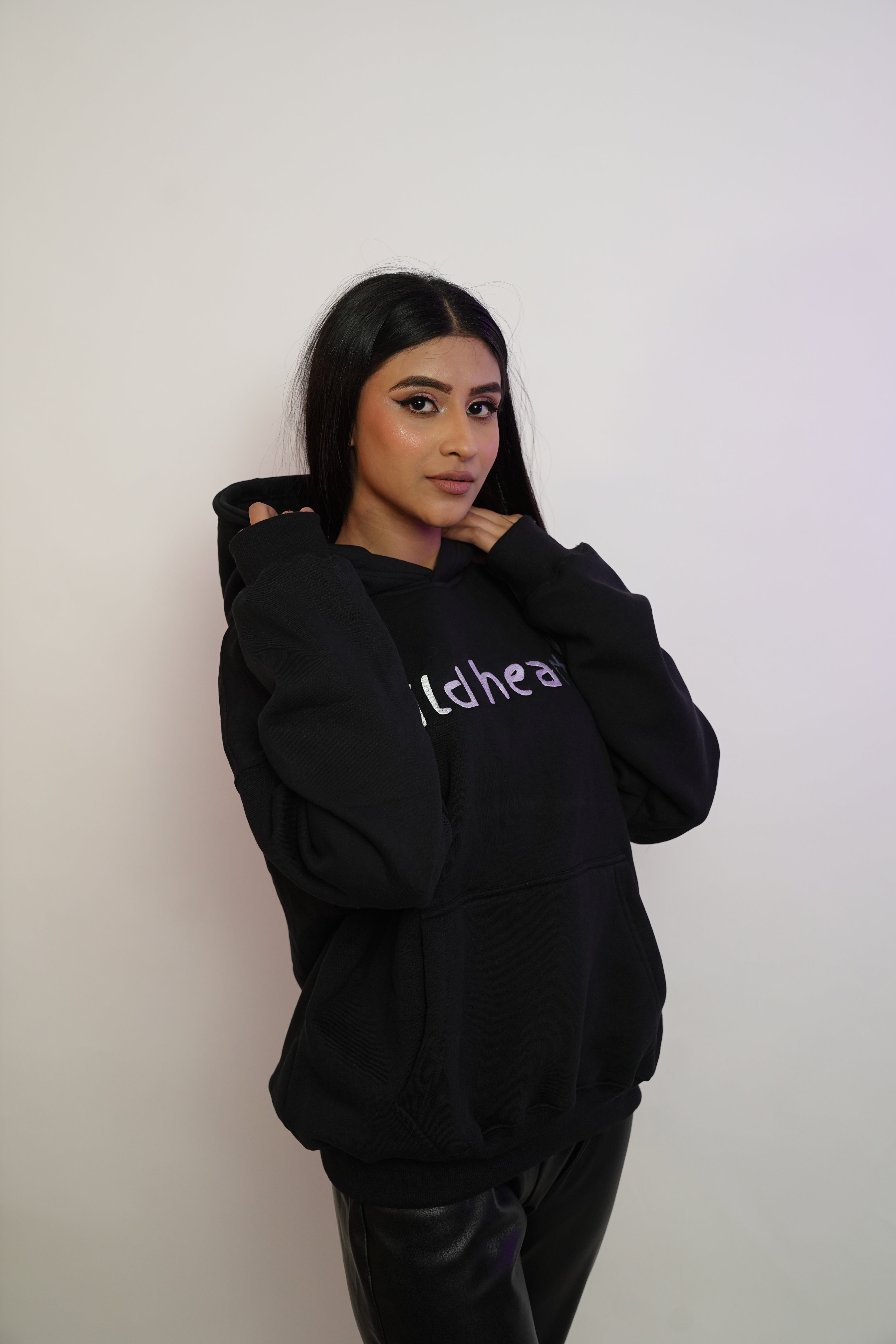 Watermelon Embroidered Black Hoodie - 500 gsm