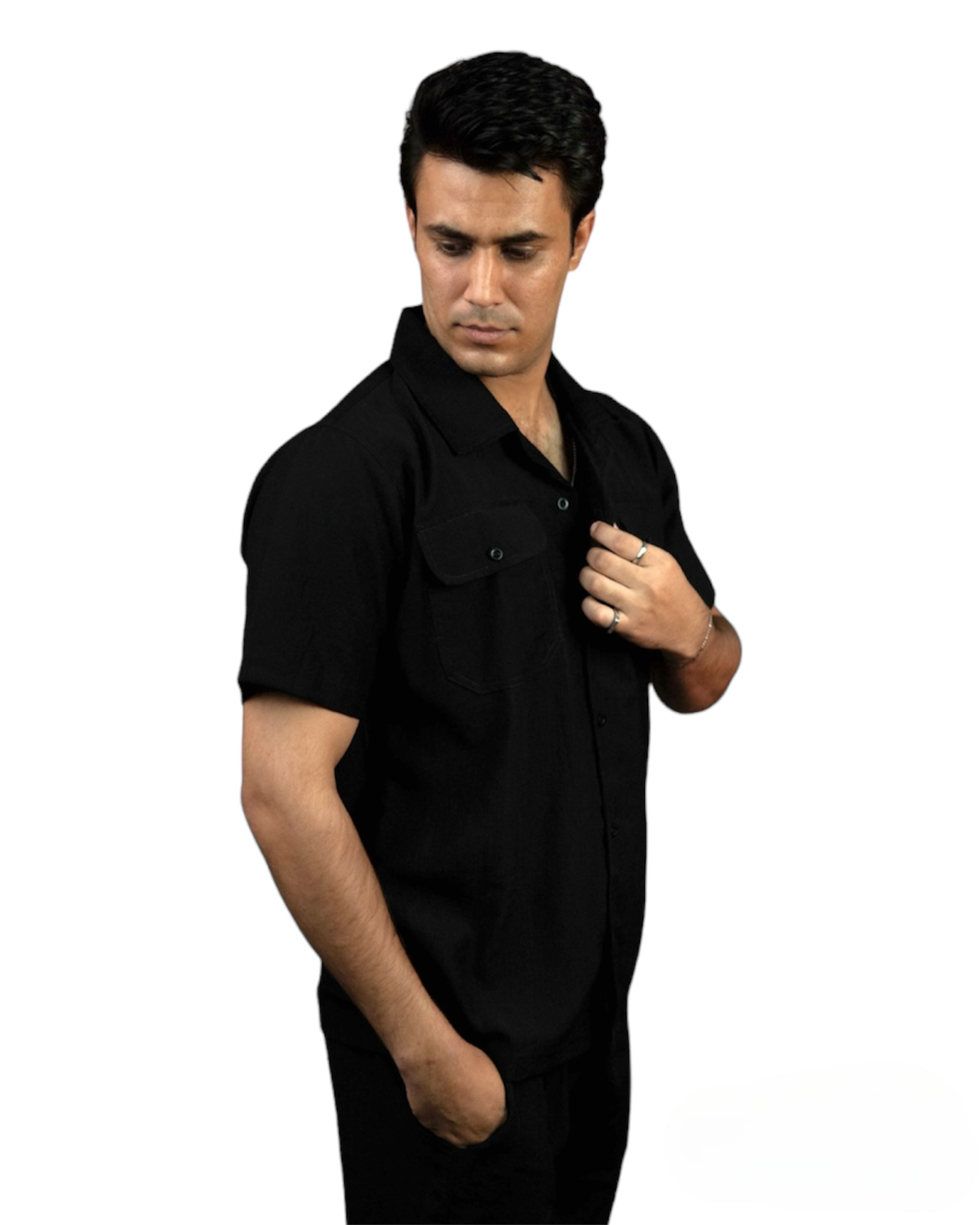 BV - Black Button Down Shirt - Bronco Vogue