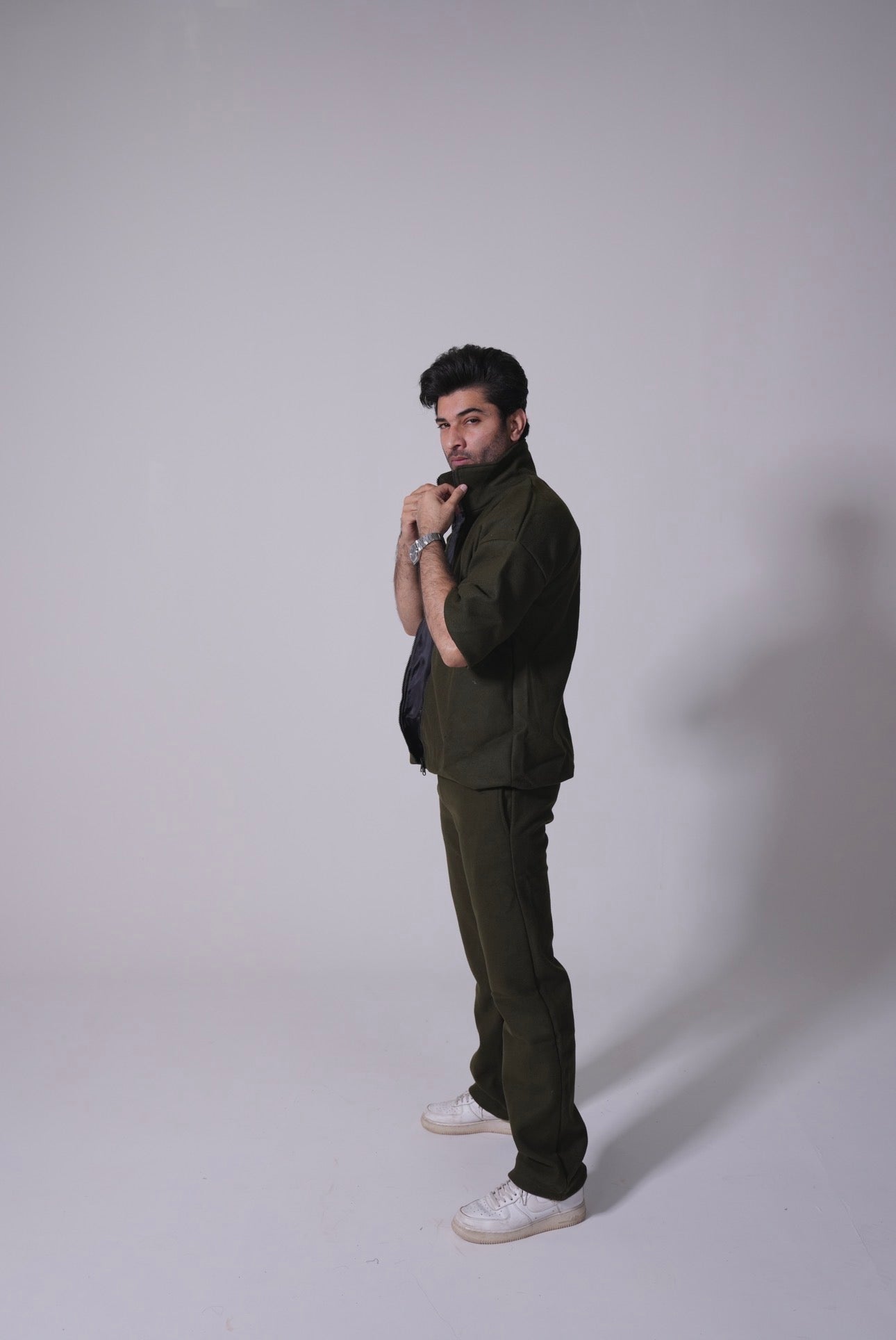 Pure Wool Coord set - Olive Green