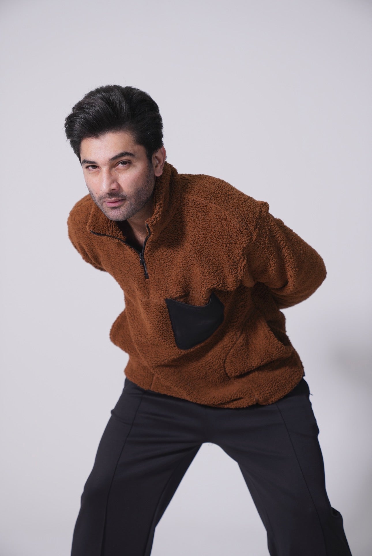 Half Zip Polar Fleece Pullover - Chest nut