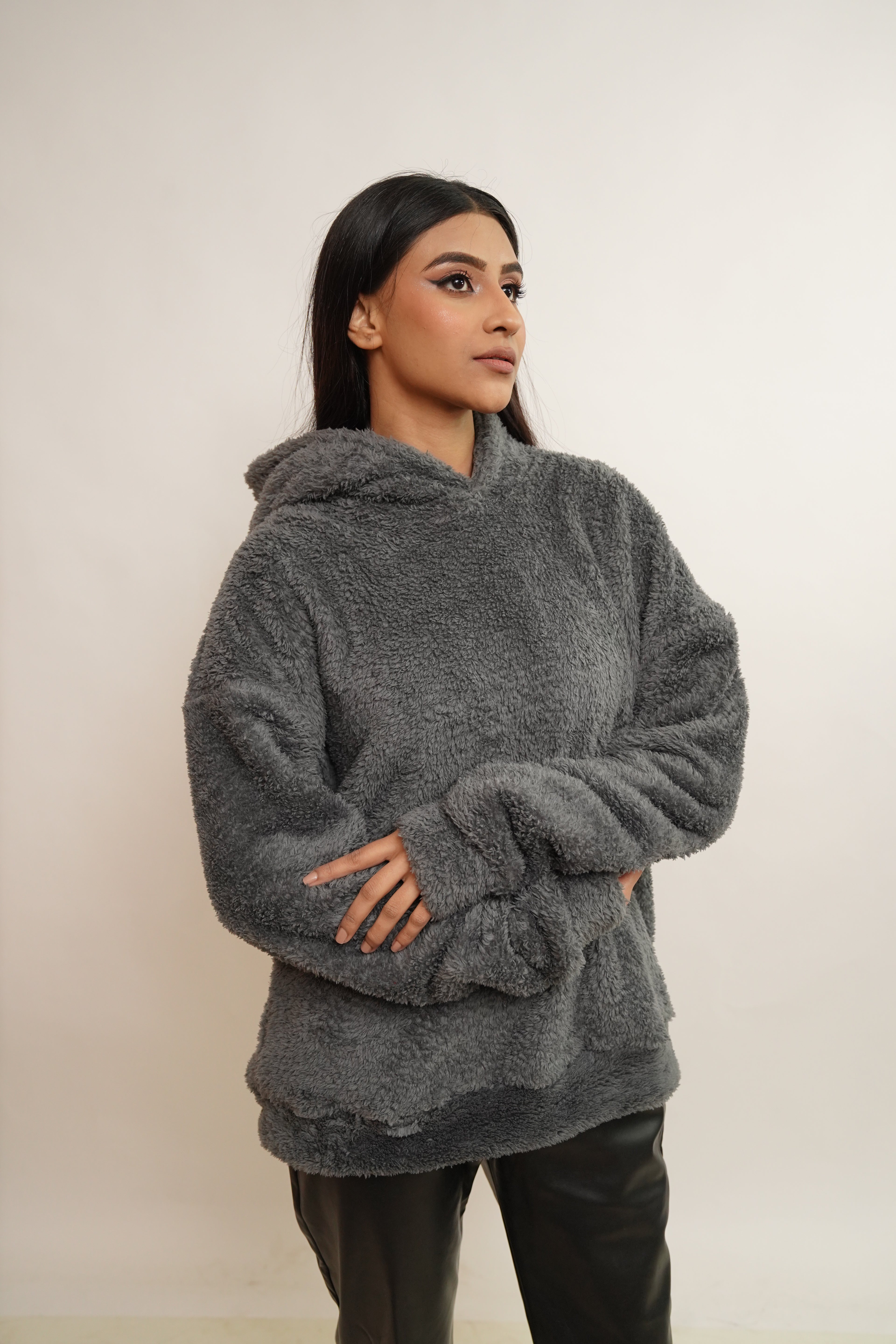 Sherpa hoodie - Bronco Vogue