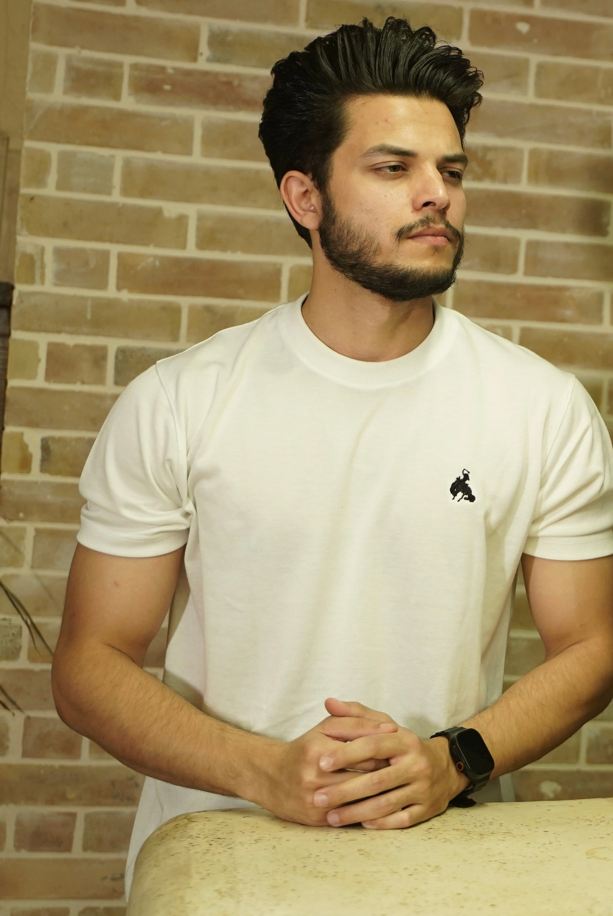 BV - Basic Cotton Tee White - Bronco Vogue