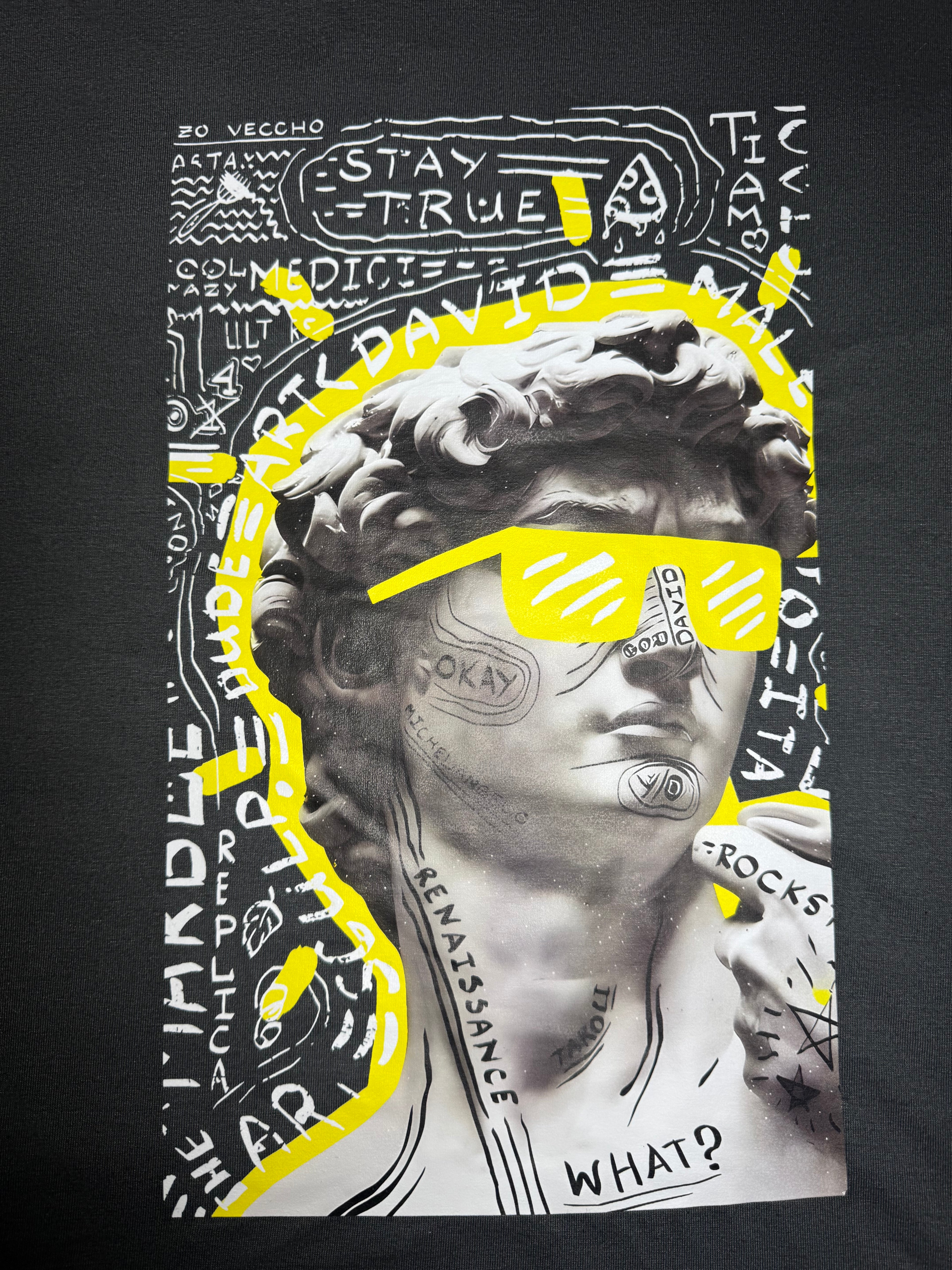 Oversized David with Glasses - Air Jet Cotton T-shirt