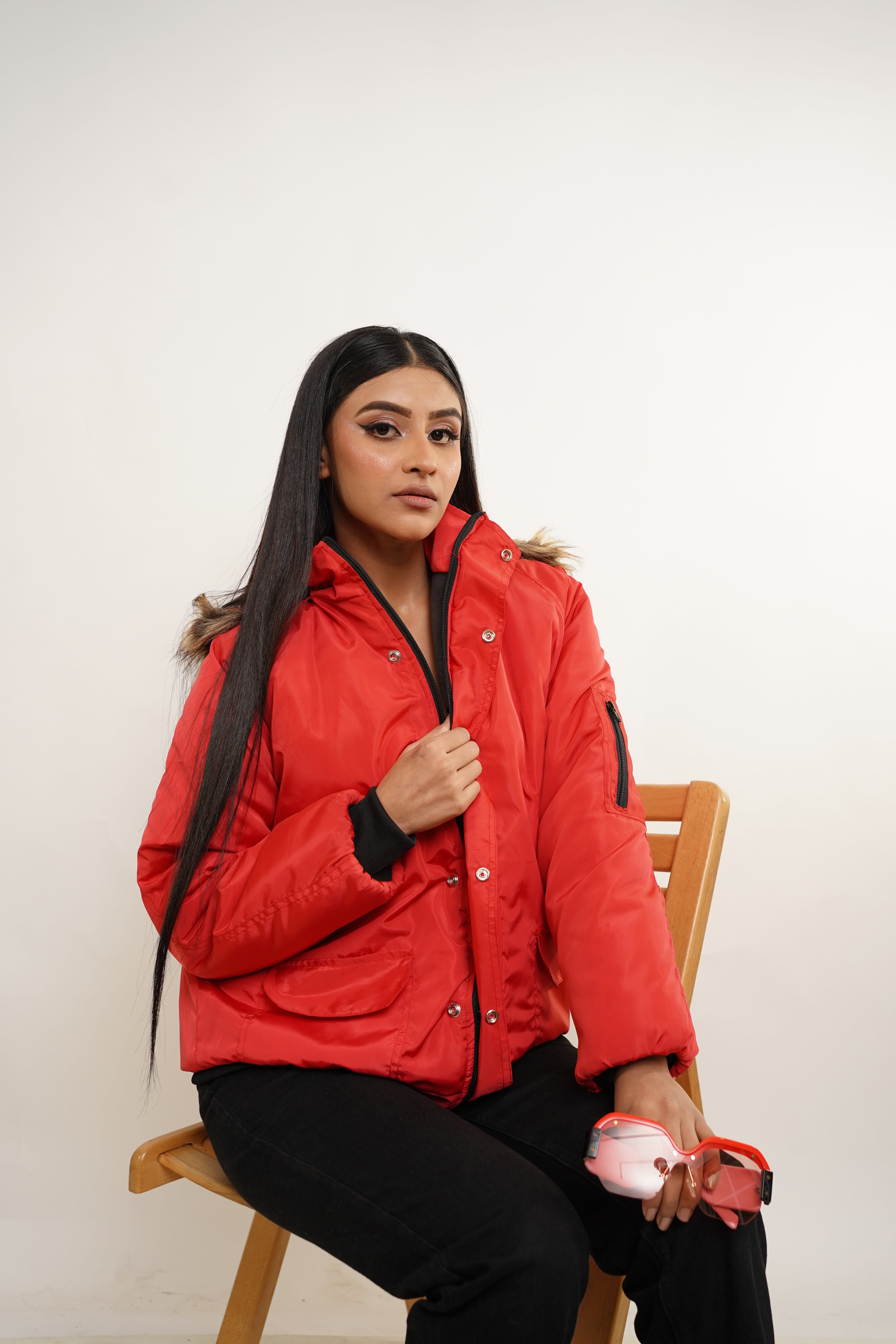 Minus - Fur hoodie puffer jacket