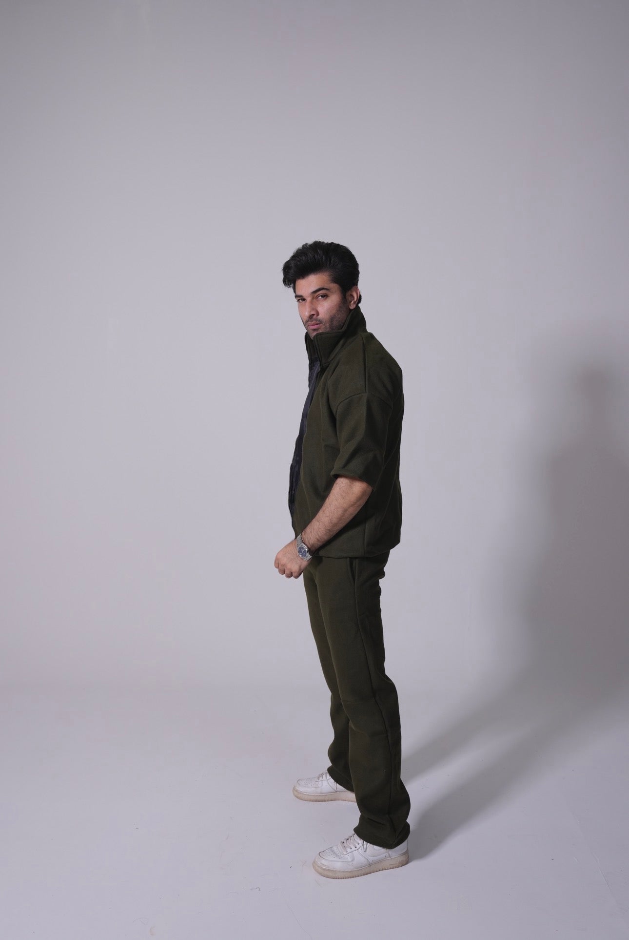 Pure Wool Coord set - Olive Green