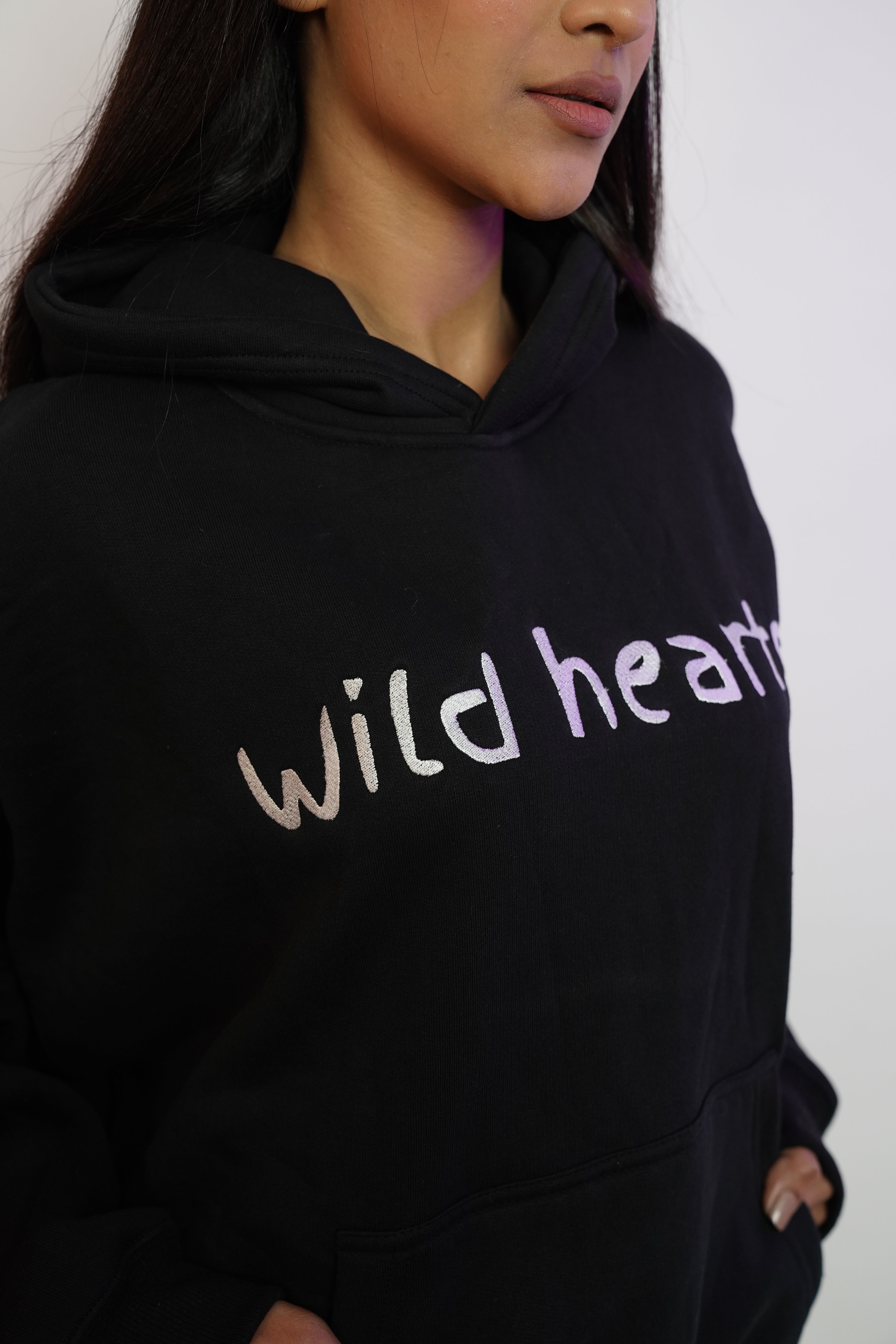 Watermelon Embroidered Black Hoodie - 500 gsm