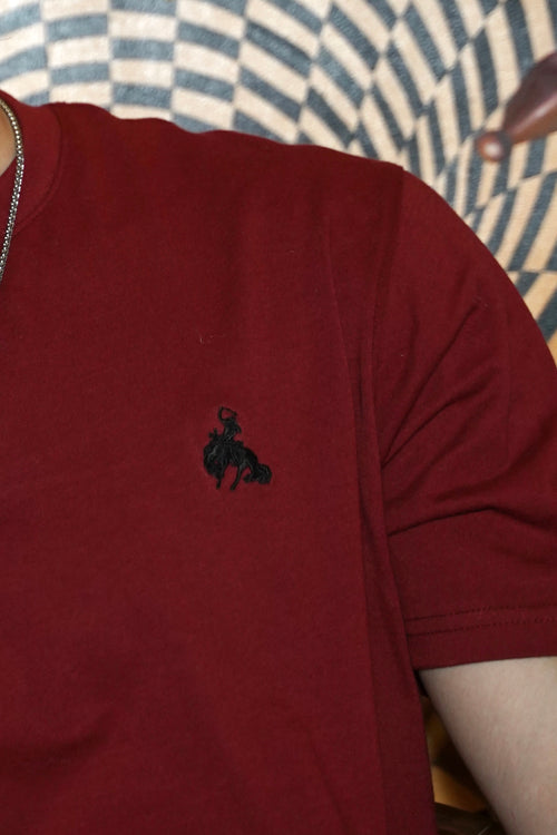 BV - Basic Cotton Tee Dark Red - Bronco Vogue