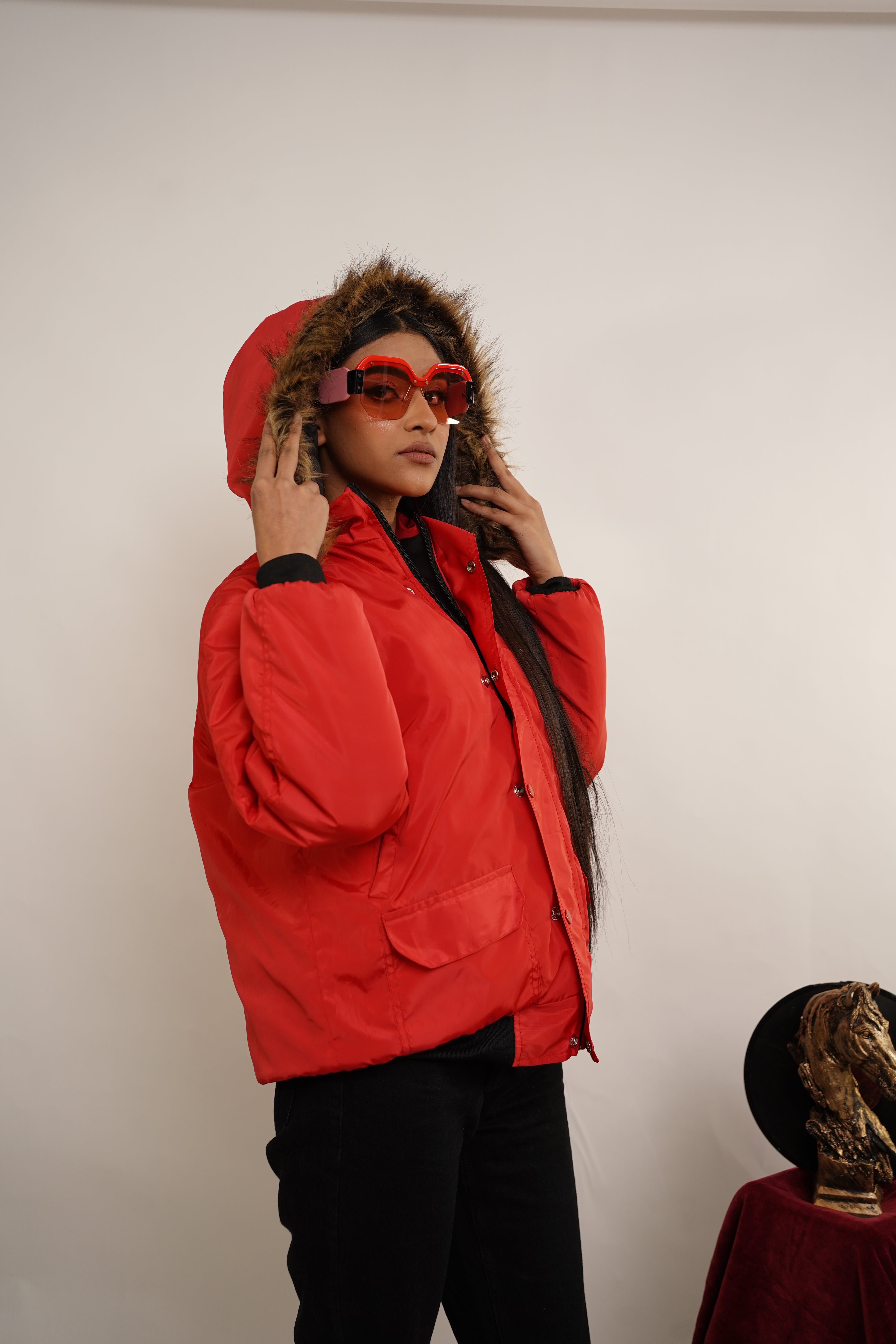 Minus - Fur hoodie puffer jacket