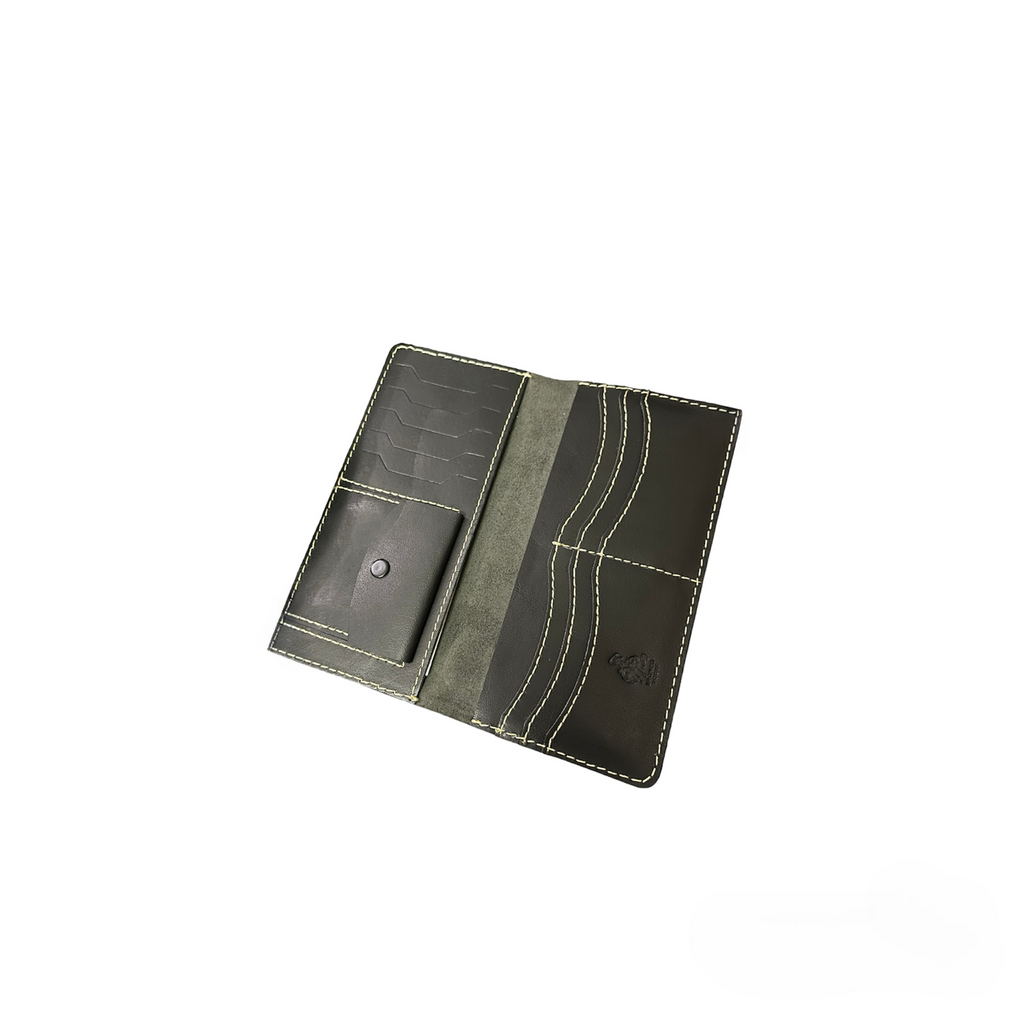 BV - Original Long Wallet with button Pocket Black - Bronco Vogue