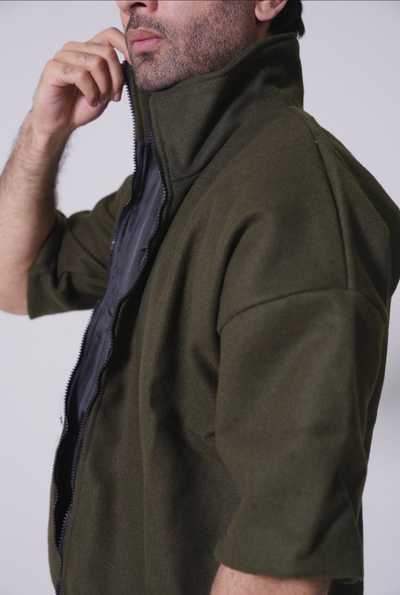 Pure Wool Coord set - Olive Green