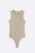 Sleeve less body suit - Beige