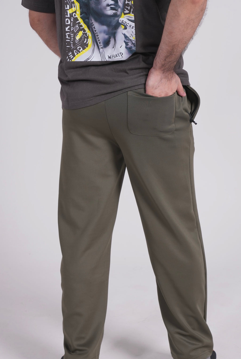 Scuba Straight Leg Trousers - Olive Green