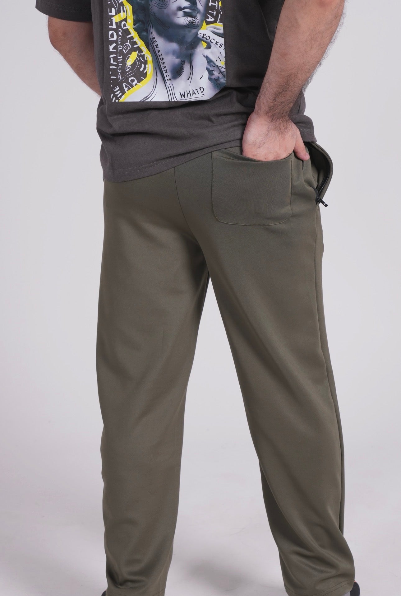 Scuba Straight Leg Trousers - Olive Green