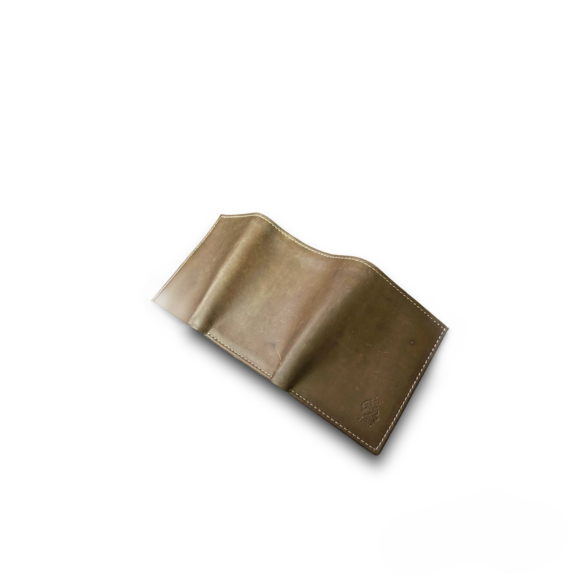 BV - Brown Triple Fold Leather Wallet - Bronco Vogue