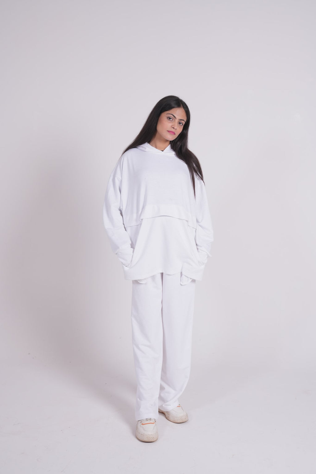 Terry White Straight Pants Relaxed