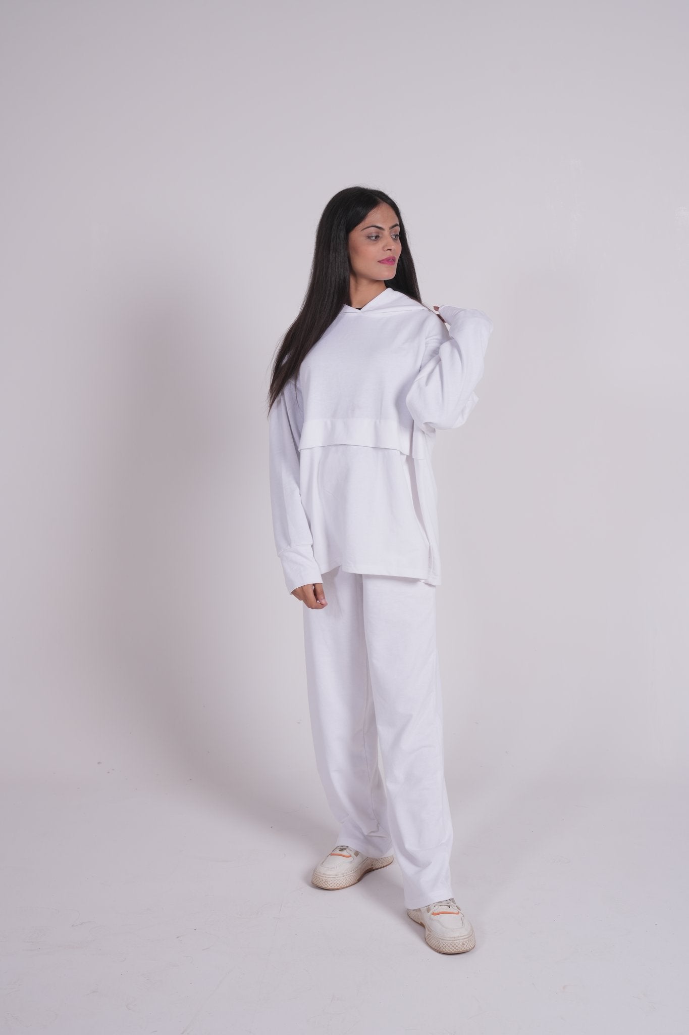 Terry White Straight Pants Relaxed