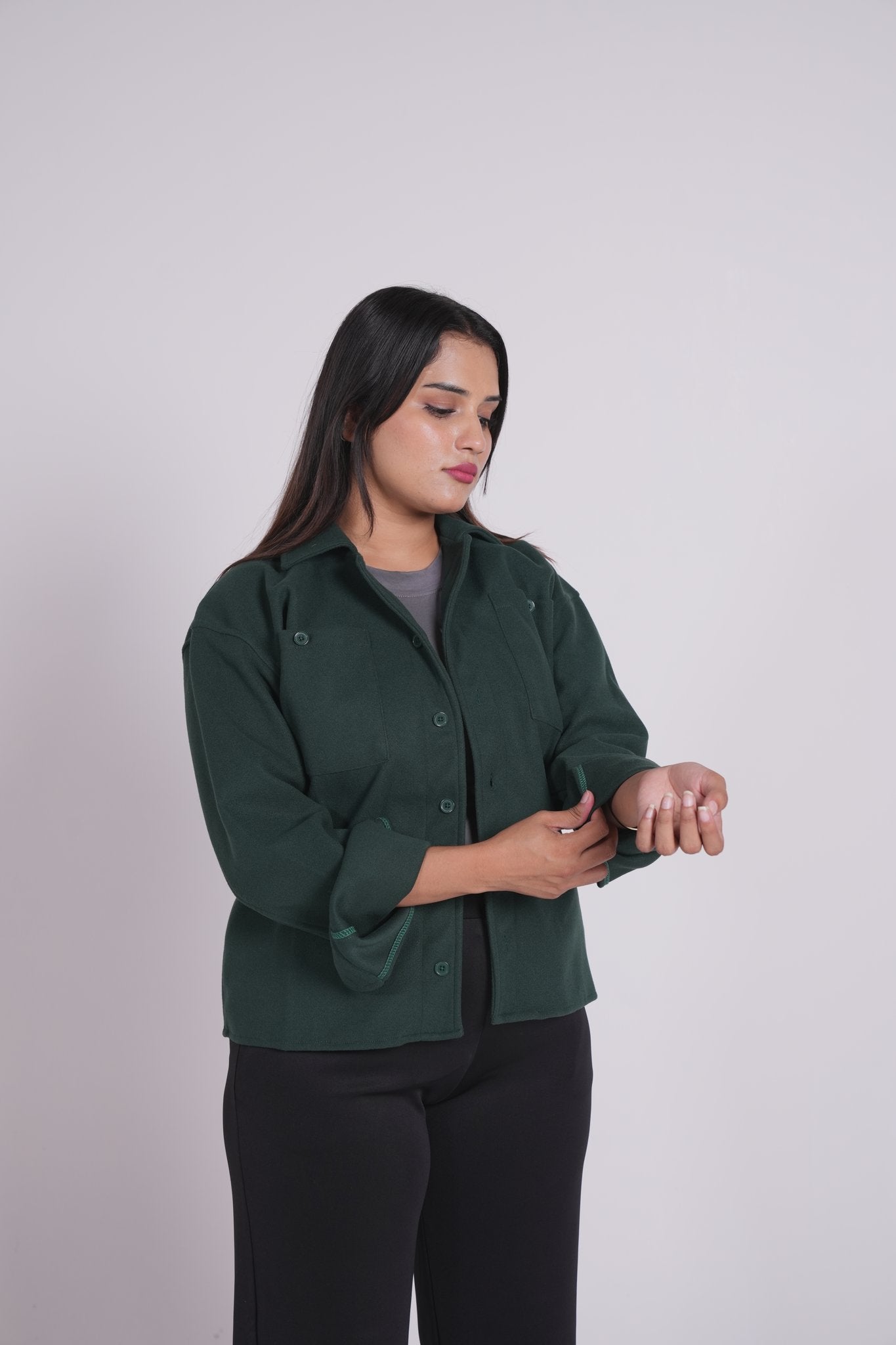 Midnight Green - Classic Shacket Women