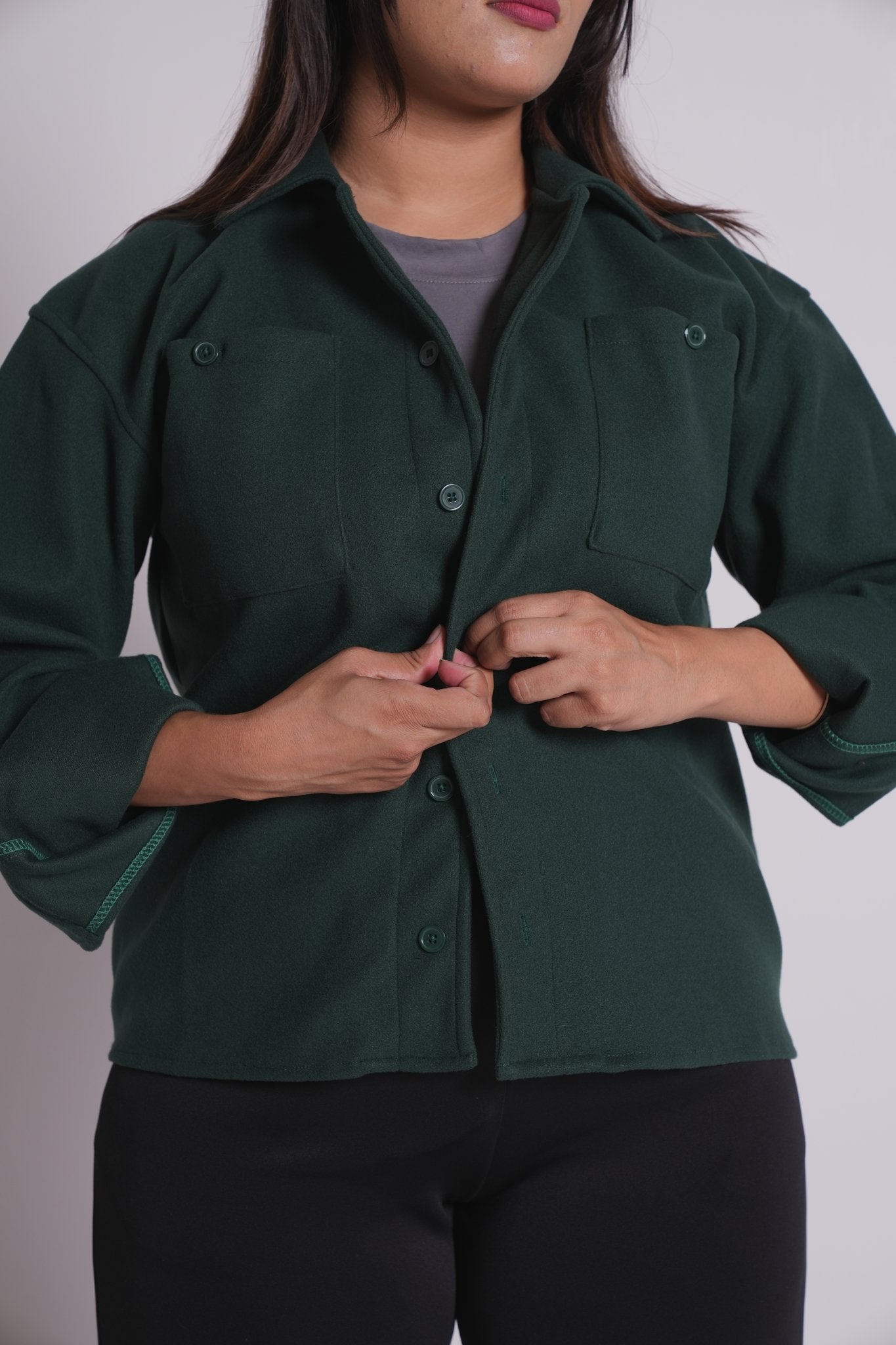 Midnight Green - Classic Shacket Women
