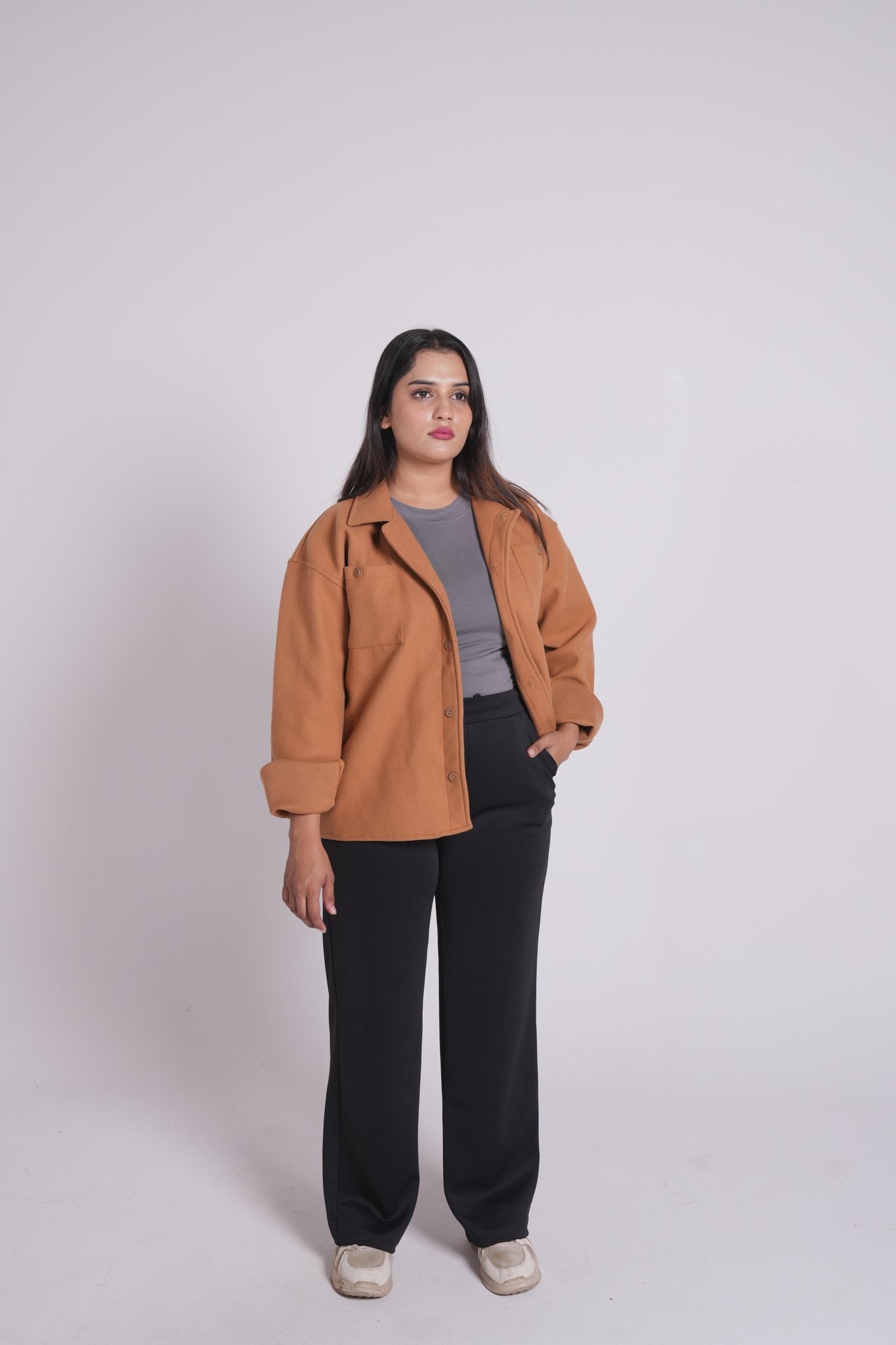 Camel - Classic Shacket Women