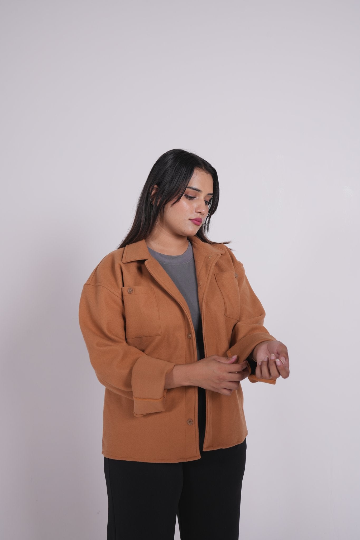 Camel - Classic Shacket Women