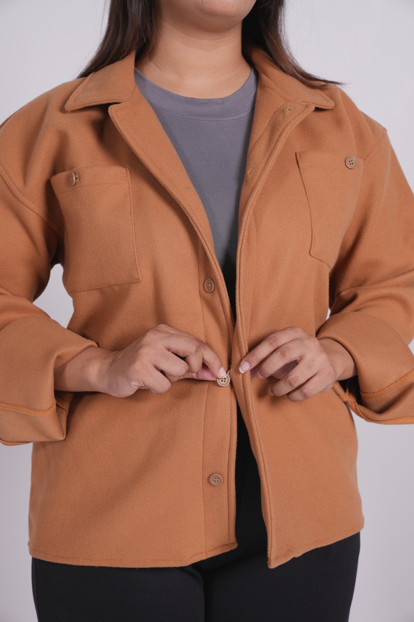 Camel - Classic Shacket Women