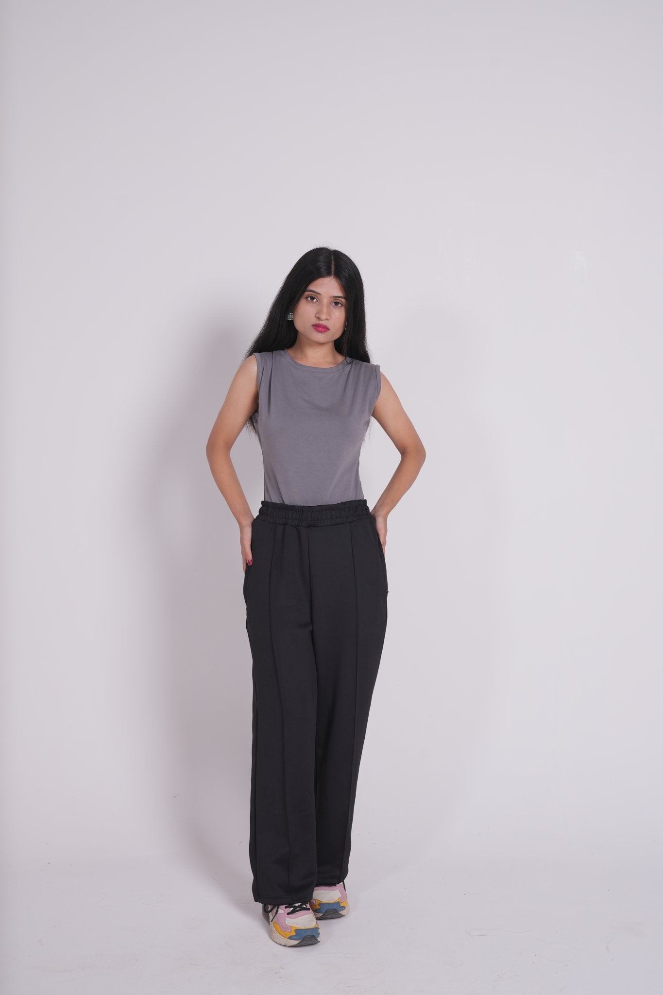 Sleeve less body suit - Grey