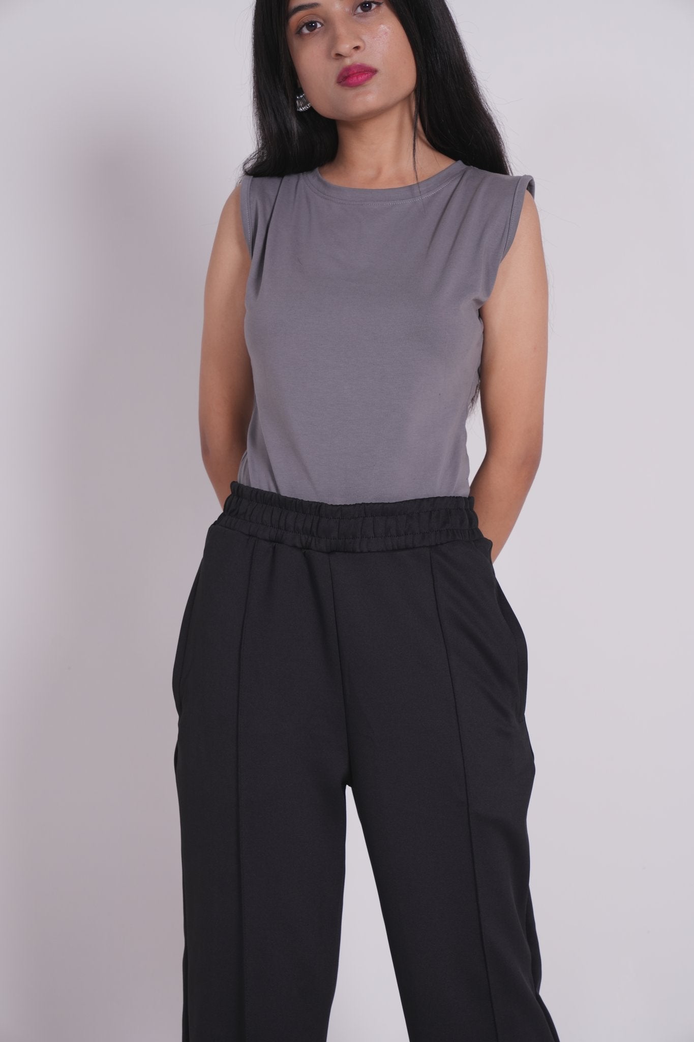 Sleeve less body suit - Grey