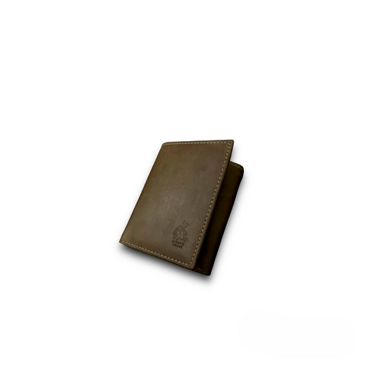 BV - Brown Triple Fold Leather Wallet - Bronco Vogue