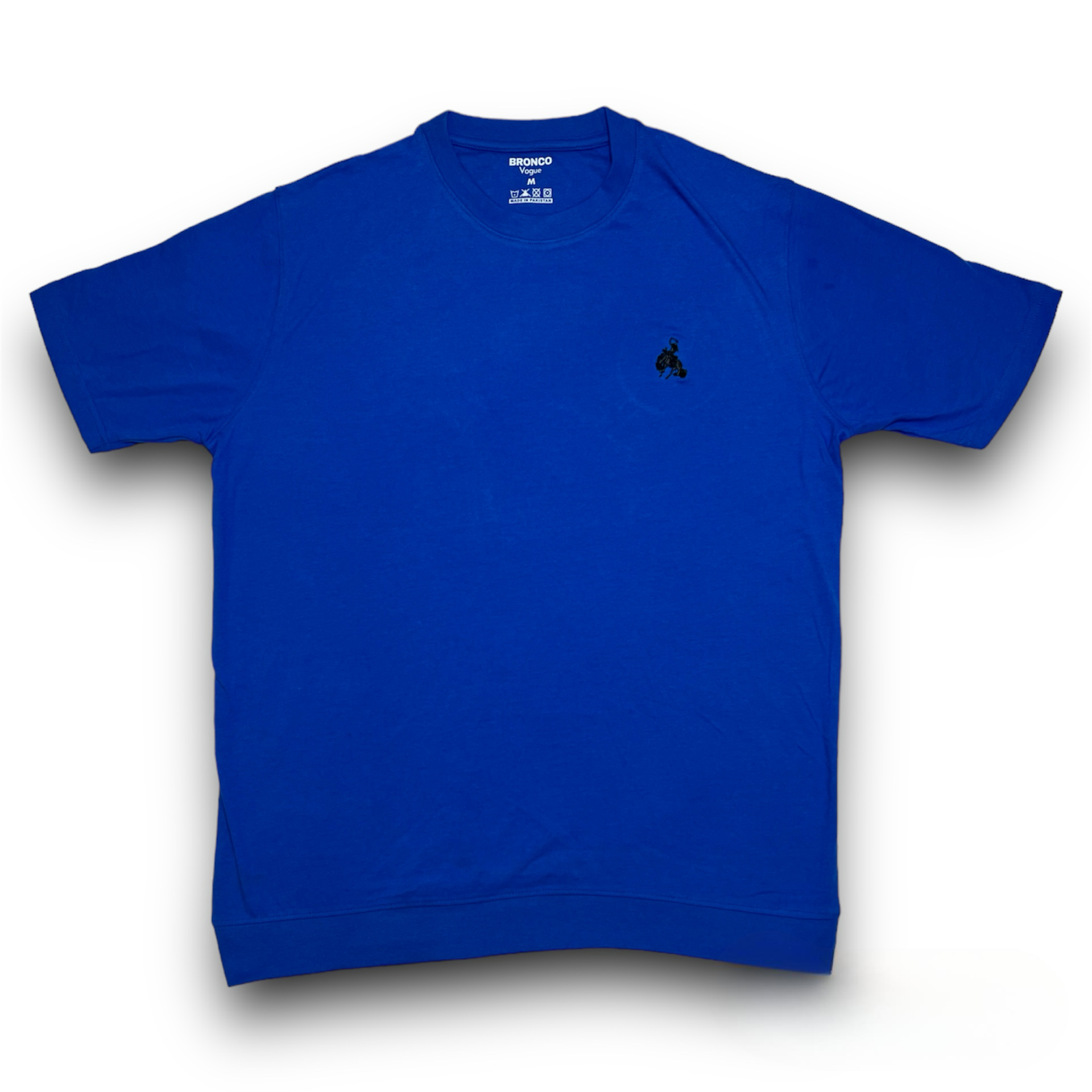 BV - Basic Cotton Tee Dark Light Blue - Bronco Vogue