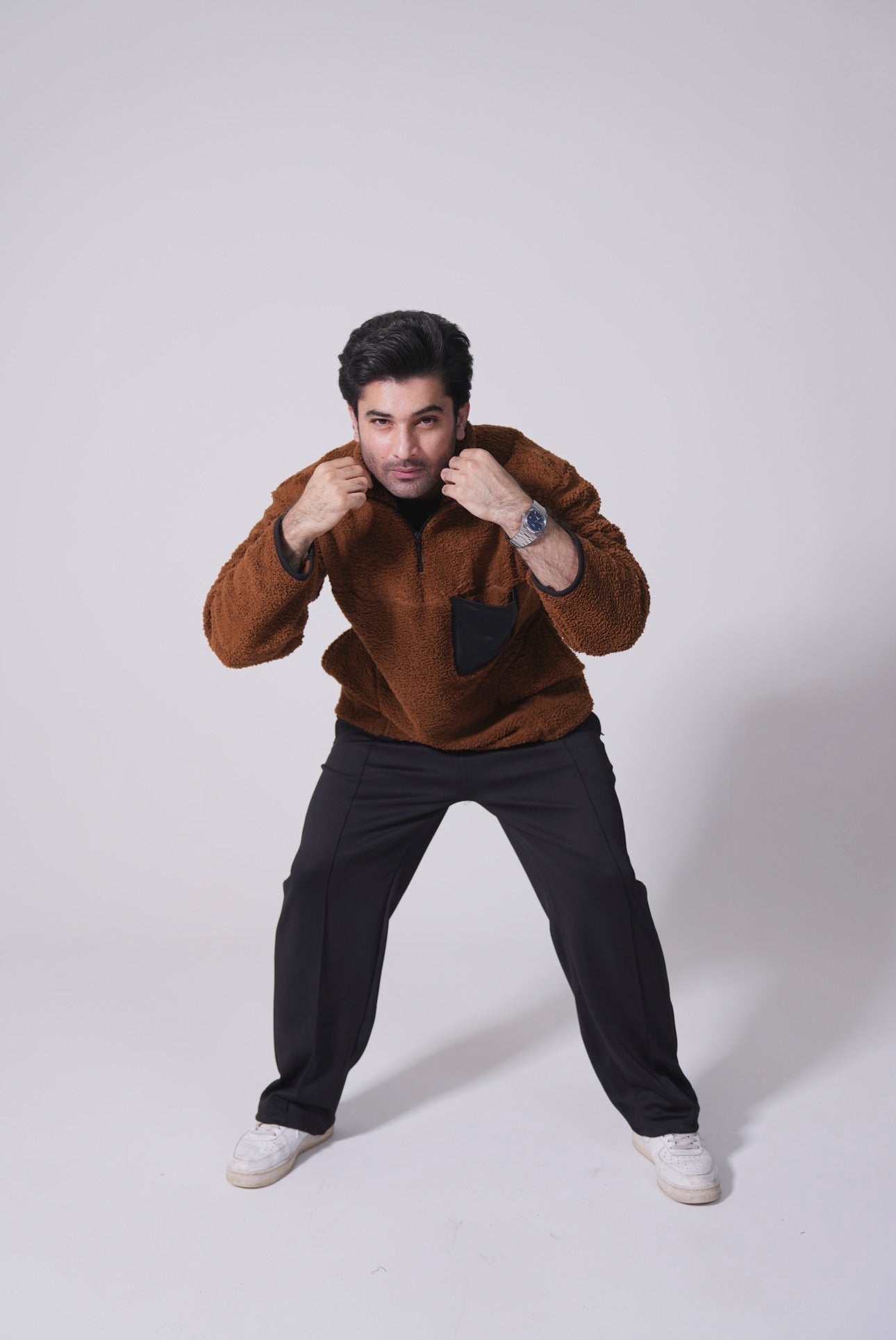 Half Zip Polar Fleece Pullover - Chest nut