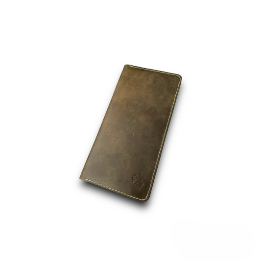 BV - Original Long Wallet with button Pocket Brown - Bronco Vogue