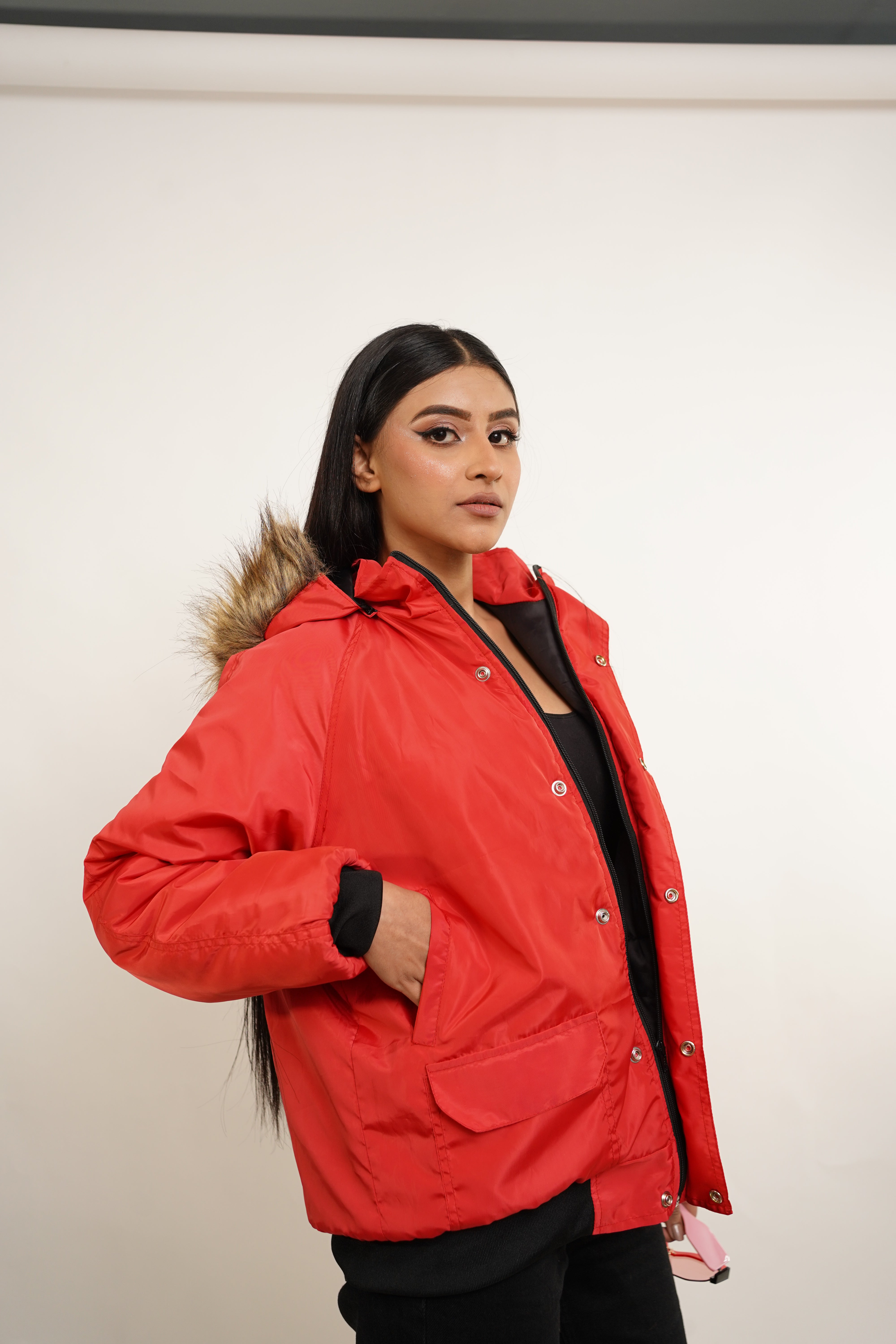 Minus - Fur hoodie puffer jacket