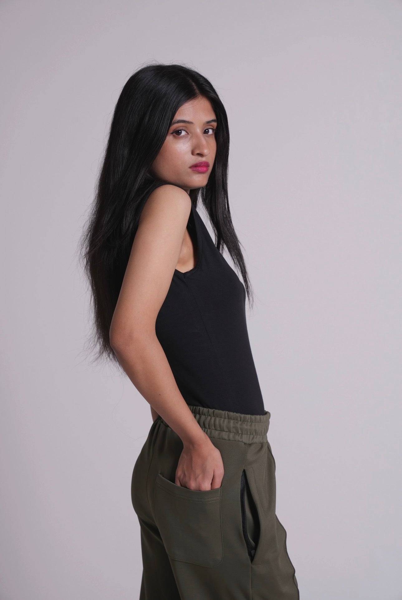 Sleeve less body suit - Black