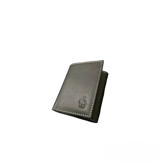 BV - Black Triple Fold Leather Wallet - Bronco Vogue