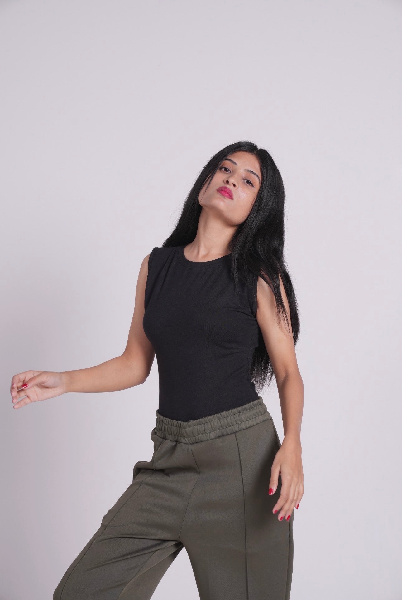 Sleeve less body suit - Black