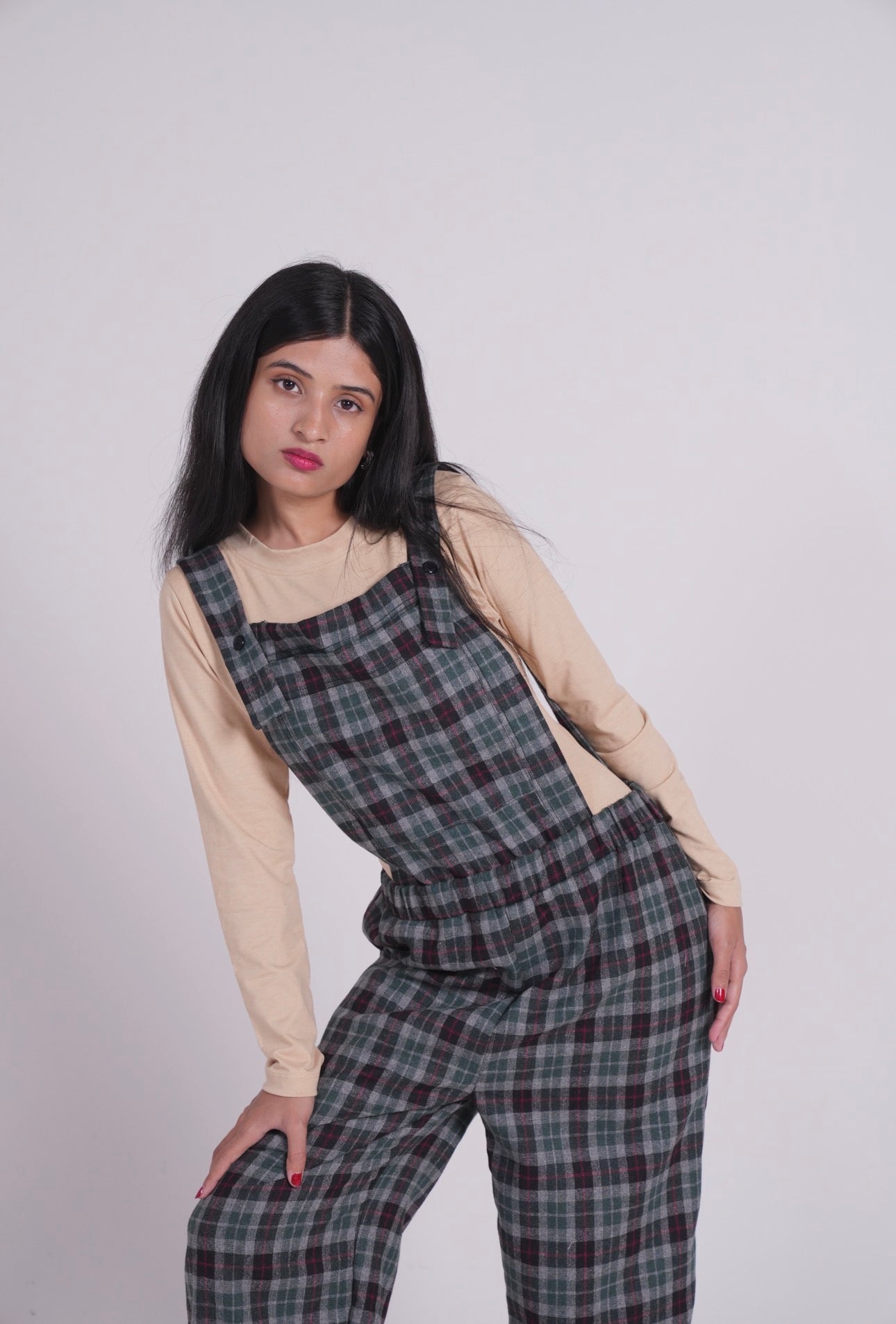 Preppy Countryside Checked Jumpsuit - Wool