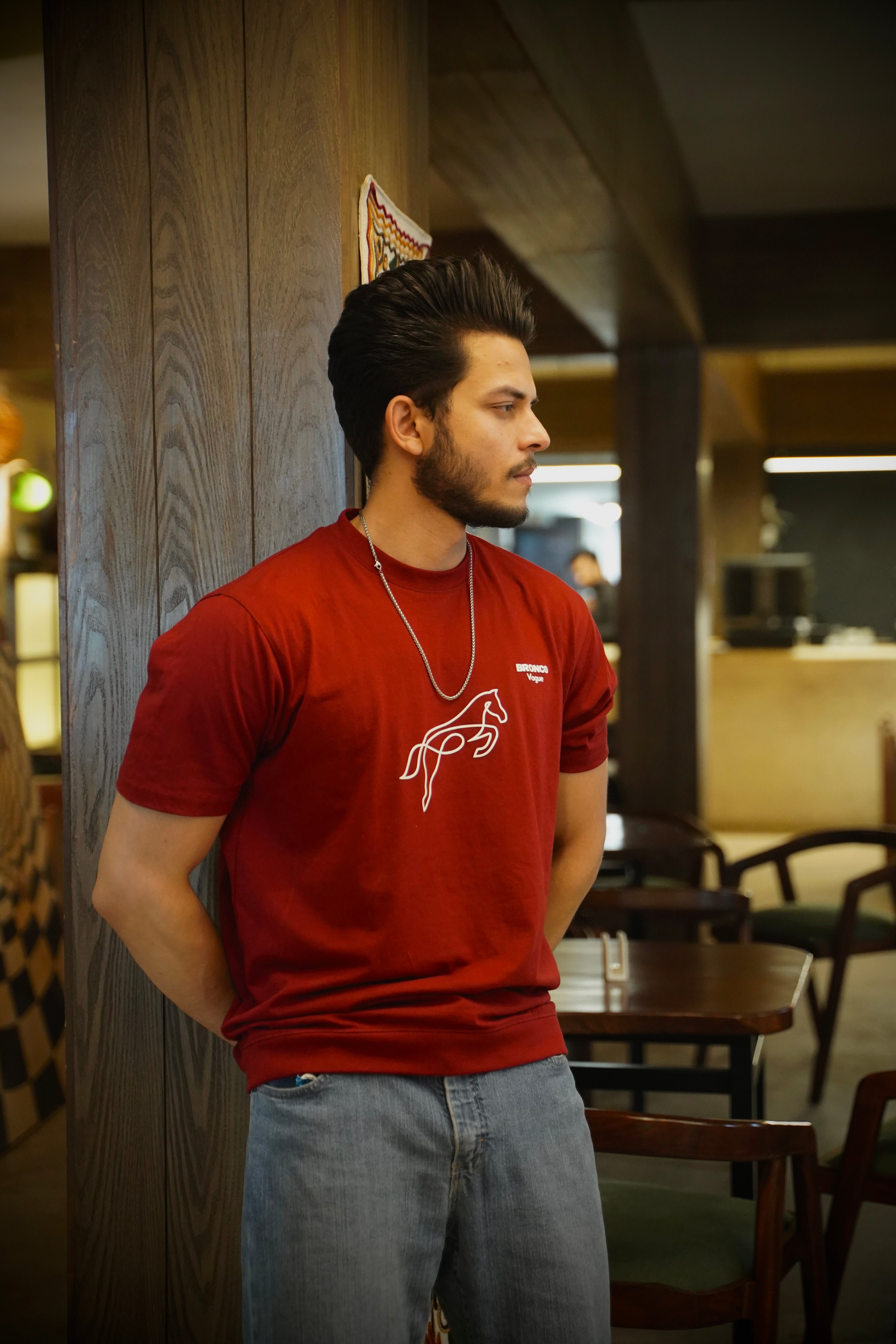 BV - Super Soft Cotton Tee Dark Red - Bronco Vogue